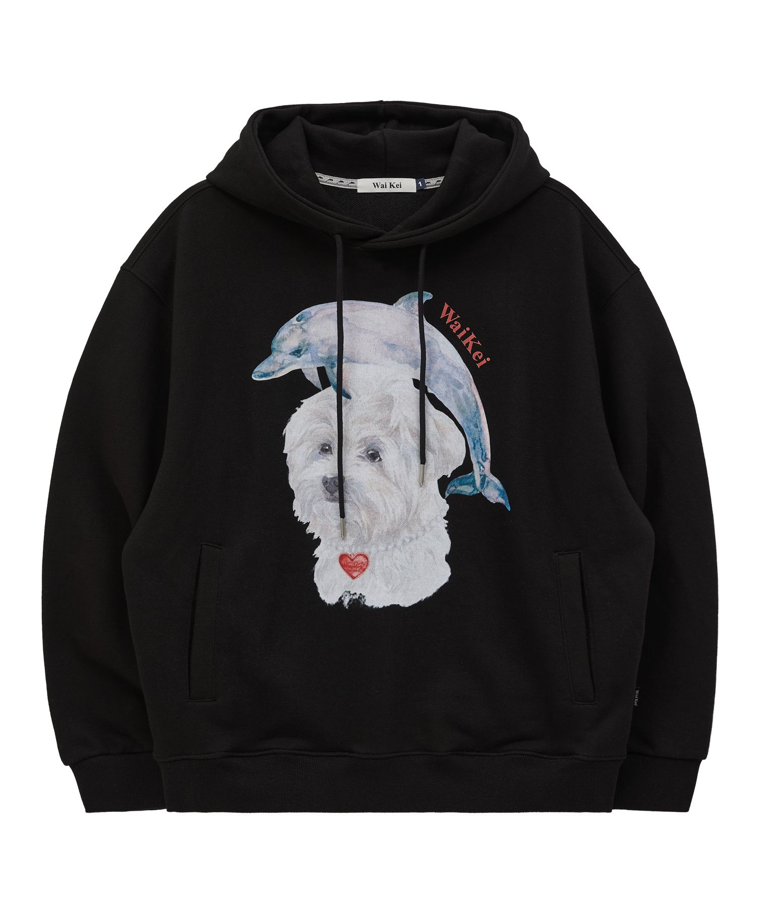 パーカー・フーディ Wai Kei Watercolor Puppydolphin Jumping Hoody MUSINSA | WAI KEI Watercolor Puppy Dolphin Jumping Hoodie Black