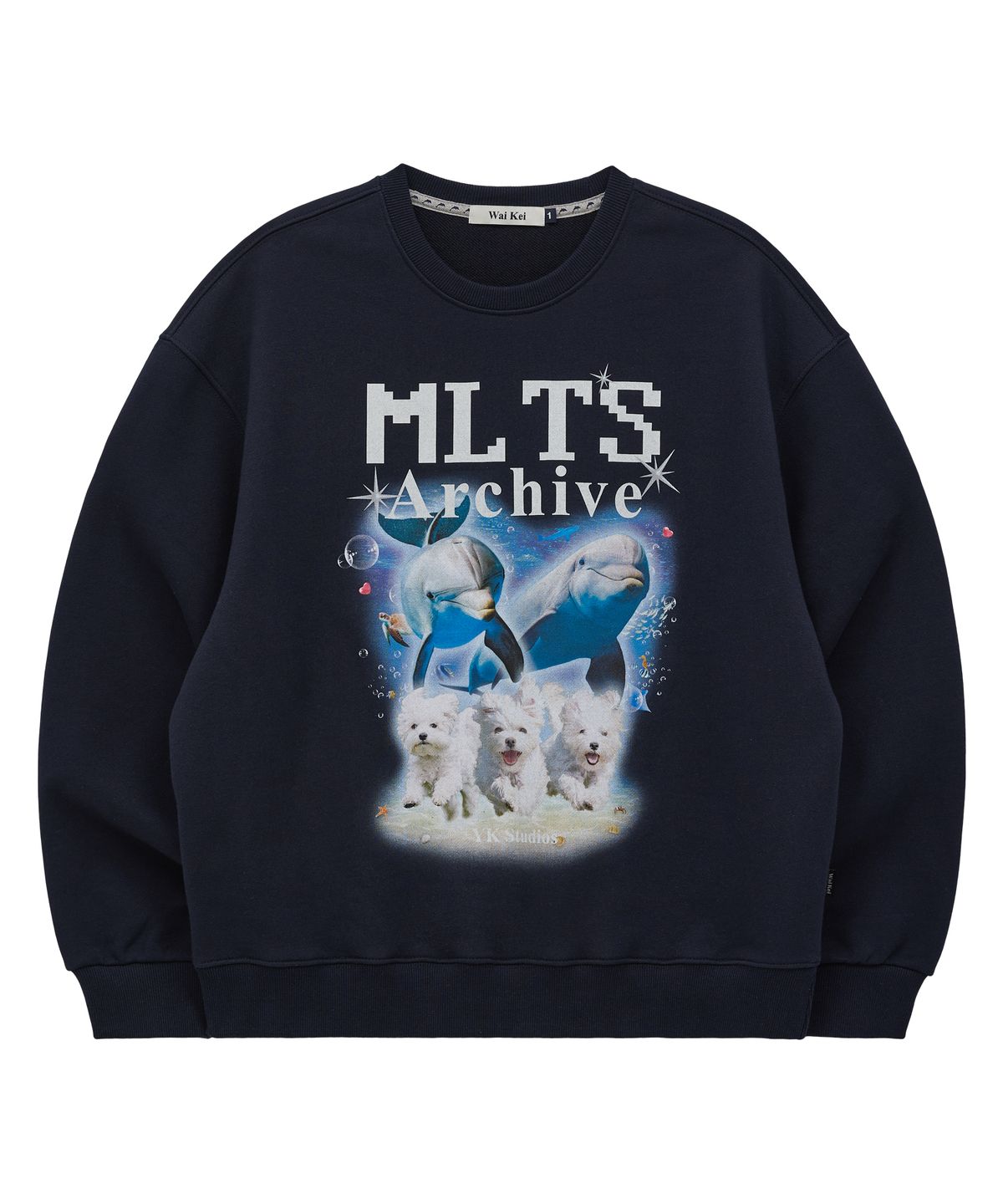 와이케이(WAIKEI) MLTS 아카이브 맨투맨 네이비