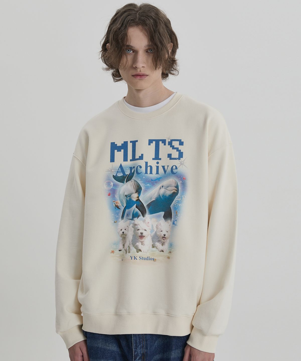 와이케이(WAIKEI) MLTS 아카이브 맨투맨 아이보리