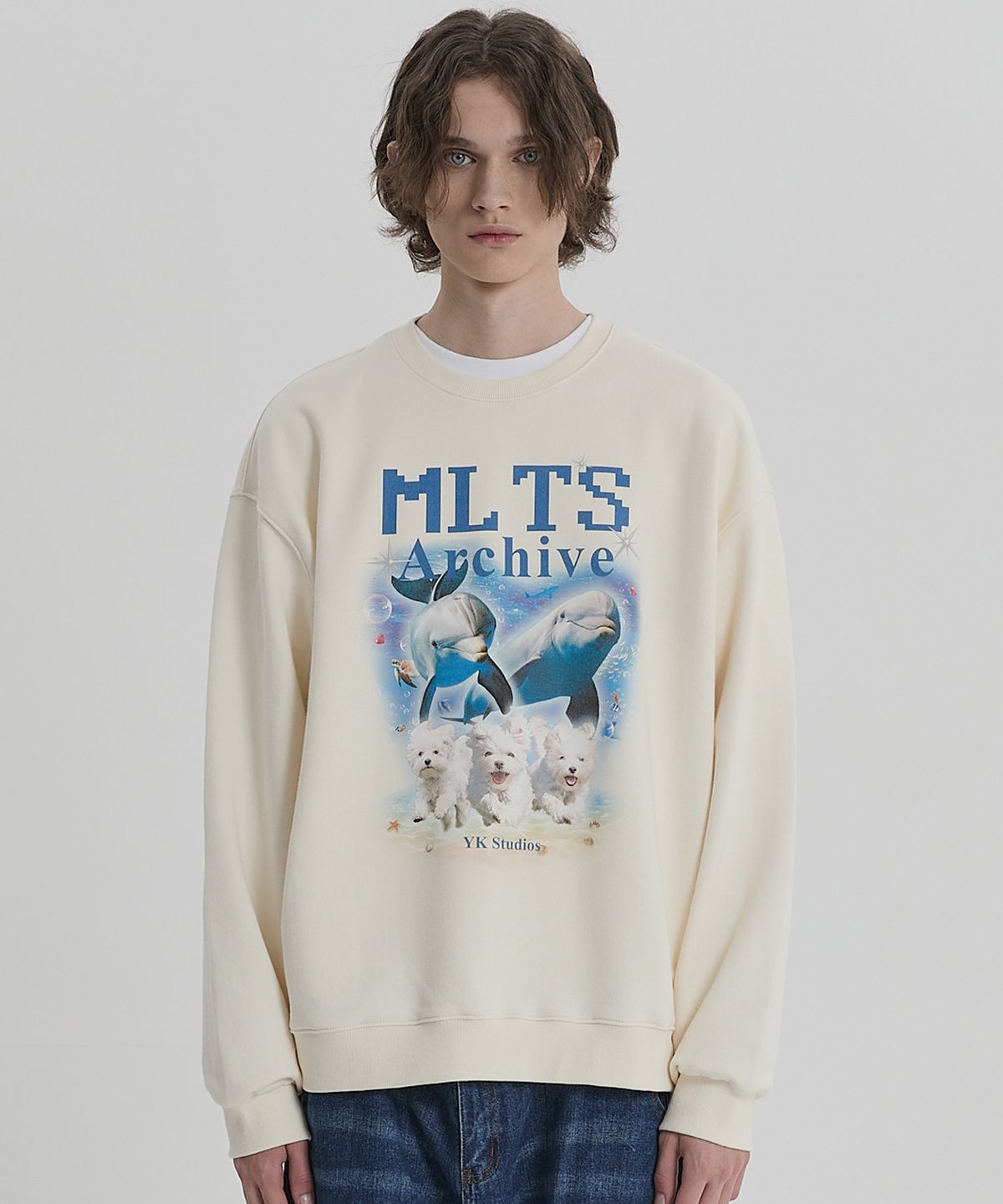 와이케이(WAIKEI) MLTS 아카이브 맨투맨 아이보리