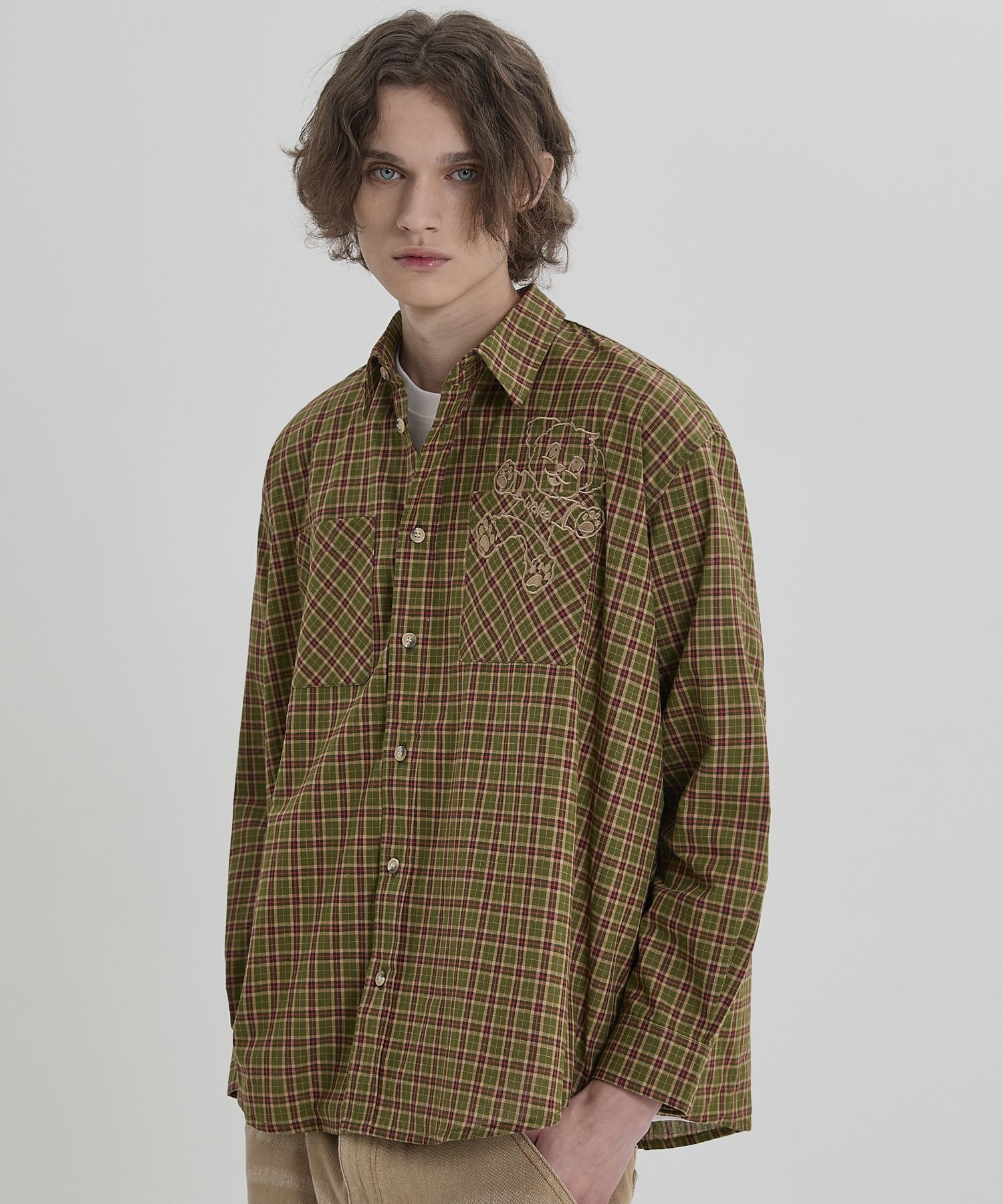 さらに100円引き◆Wai Kei◆Maltese Embroidery Check Shirt MUSINSA | WAI KEI Maltese Embroidery Check Shirt 4 COLOR
