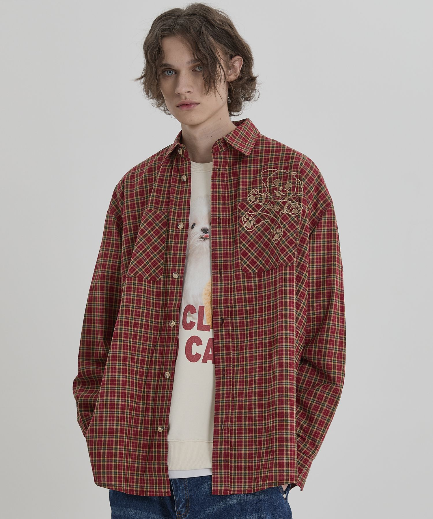 さらに100円引き◆Wai Kei◆Maltese Embroidery Check Shirt MUSINSA | WAI KEI Maltese Embroidery Check Shirt 4 COLOR