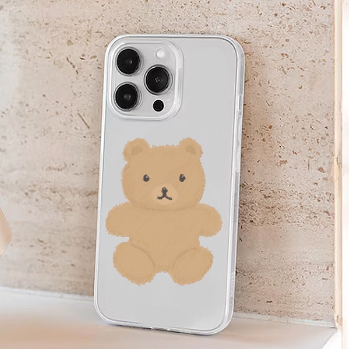 이레케이스앤굿즈(IRECASEGOODS) 마이베어 아이폰 갤럭시 투명젤리 폰케이스