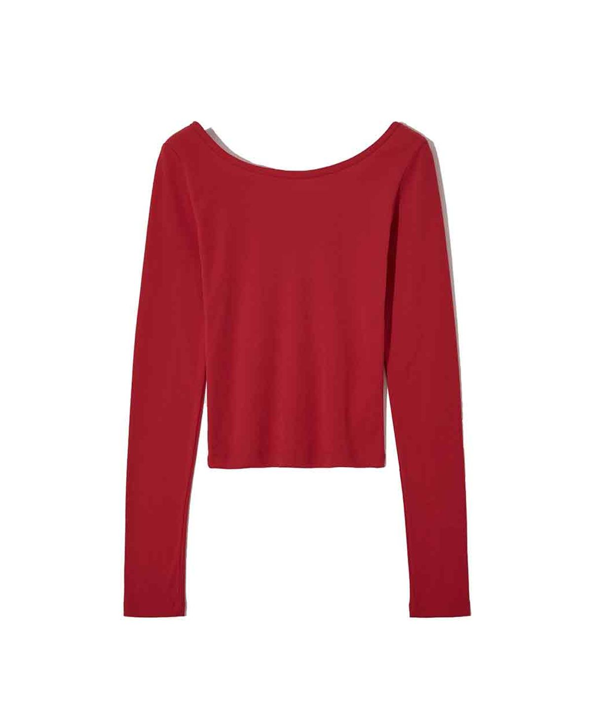 렌세(RENSE) Back Point Boat Neck Sleeve Red