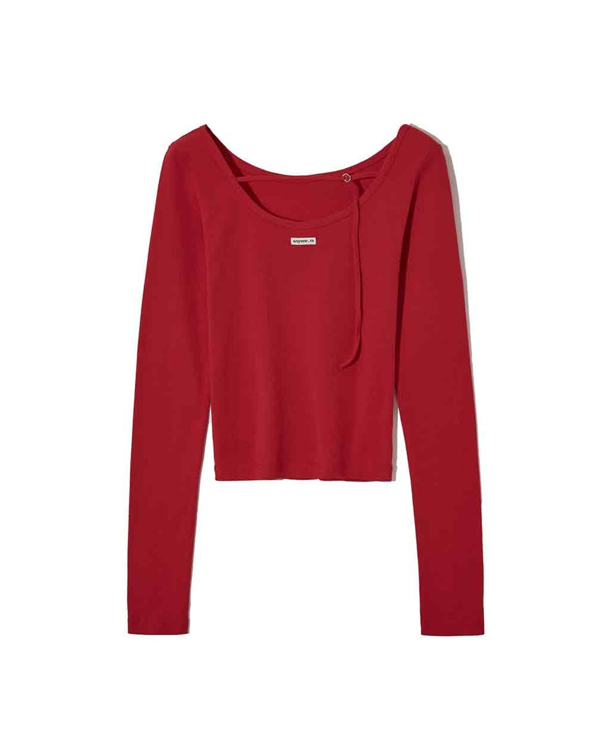 렌세(RENSE) Back Point Boat Neck Sleeve Red