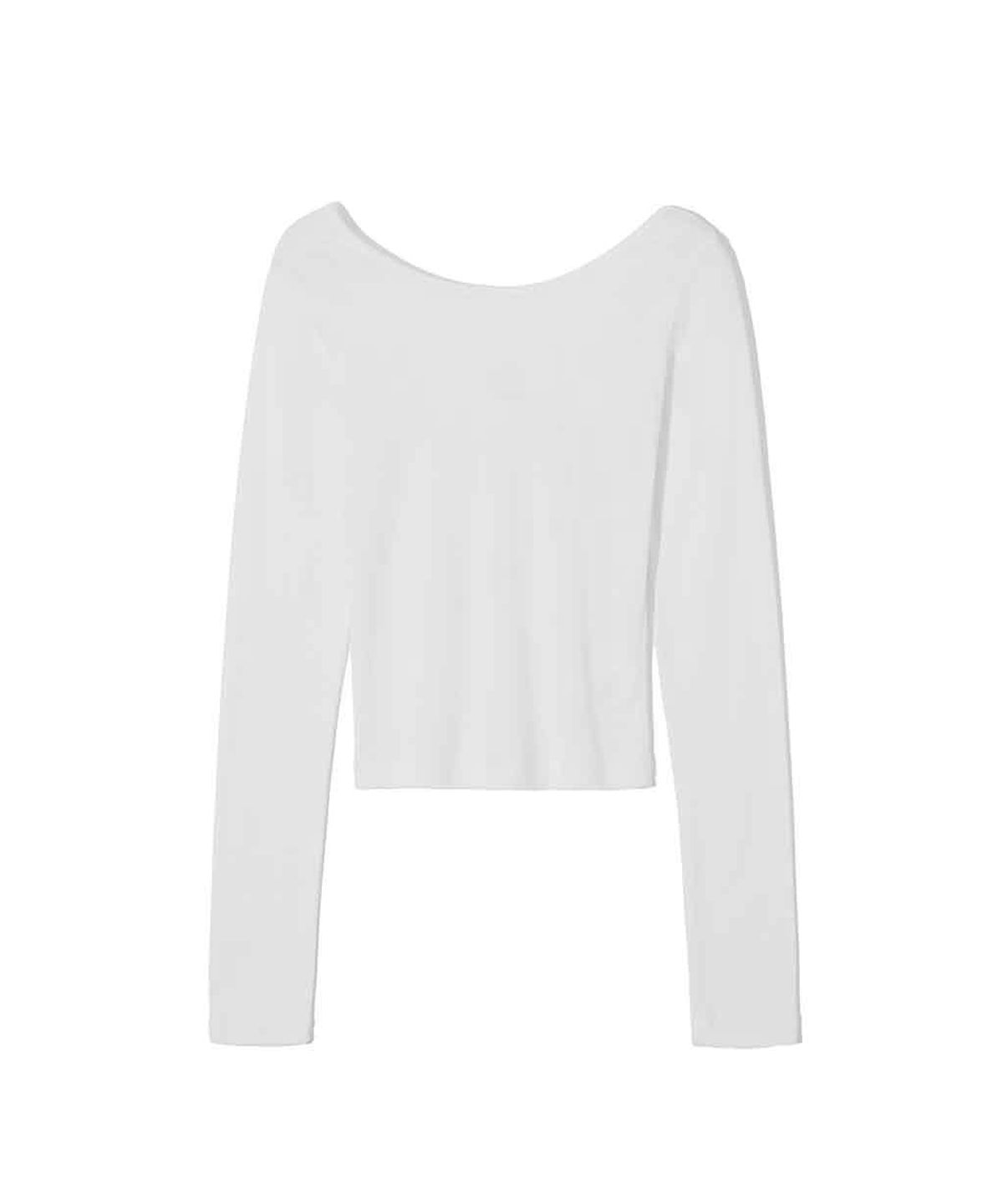 렌세(RENSE) Back Point Boat Neck Sleeve White
