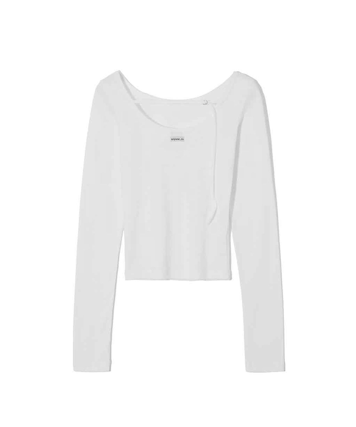 렌세(RENSE) Back Point Boat Neck Sleeve White