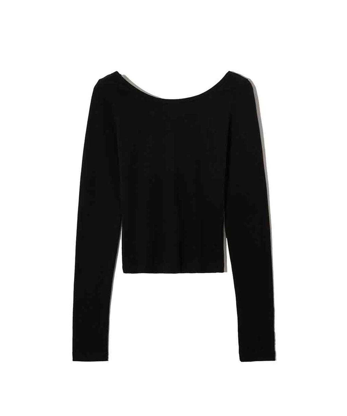 렌세(RENSE) Back Point Boat Neck Sleeve Black