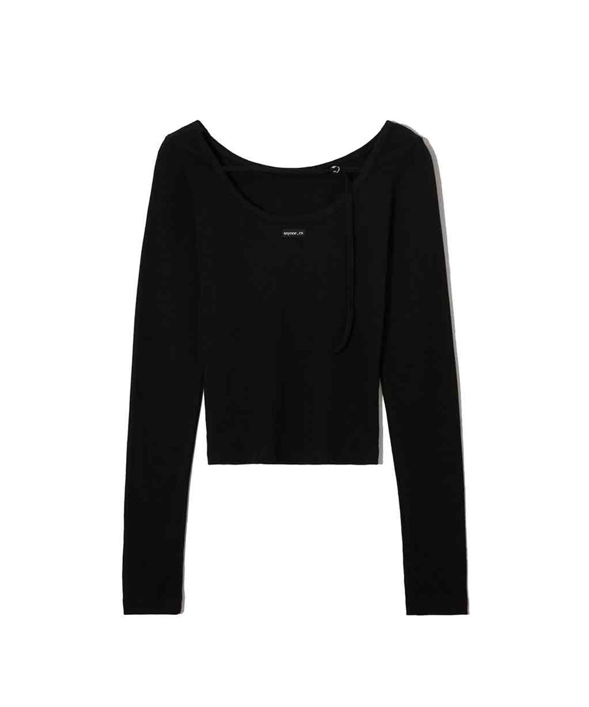 렌세(RENSE) Back Point Boat Neck Sleeve Black