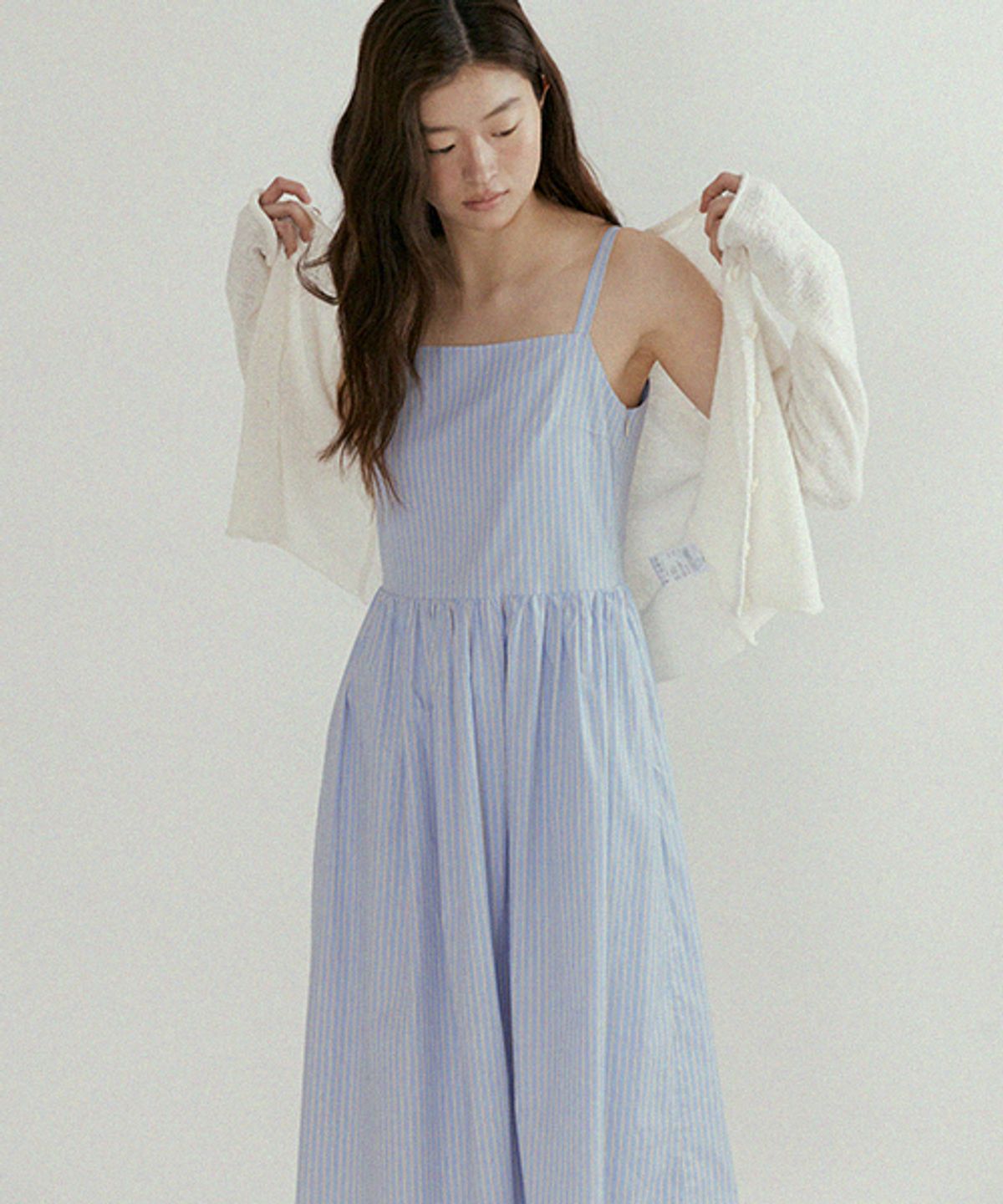 링서울(LINGSEOUL) bustier shirring dress-stripe