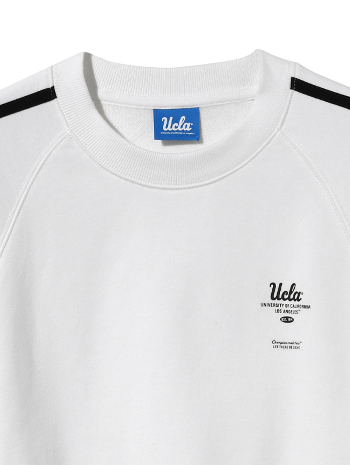유씨엘에이(UCLA) 여성 크롭 라글란 소매 테잎 맨투맨[O-WHITE](UA9LT51)