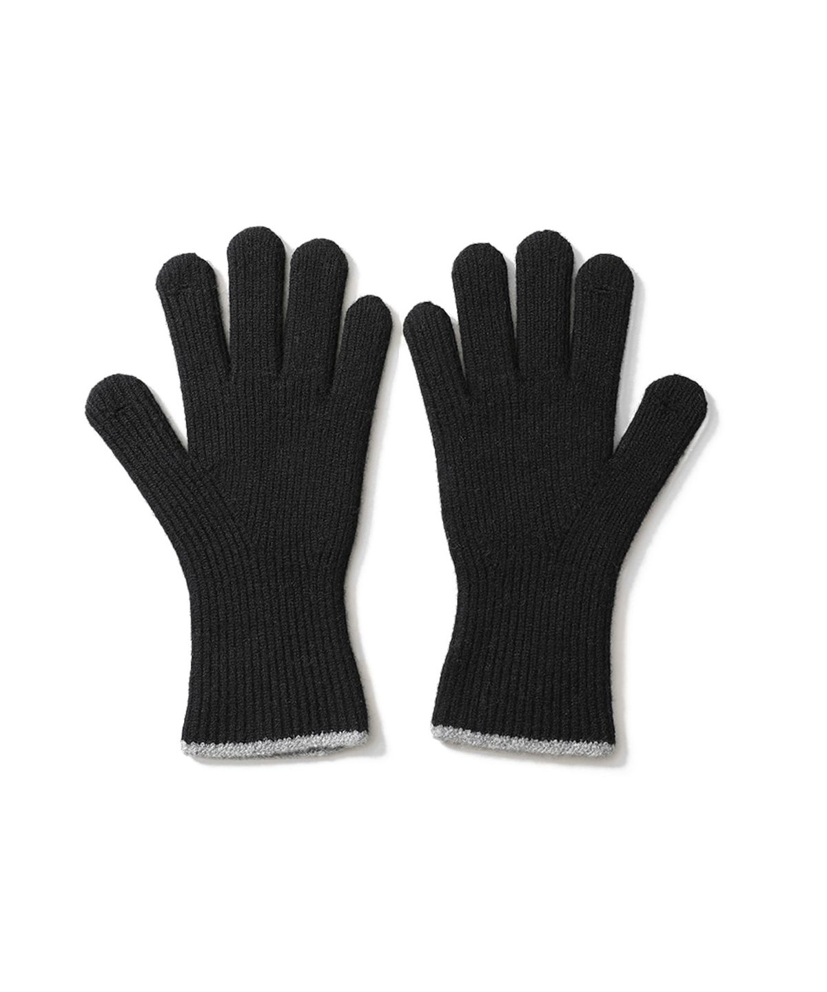 홀리선(HORLISUN) Bless Wool Rib Finger Gloves Black
