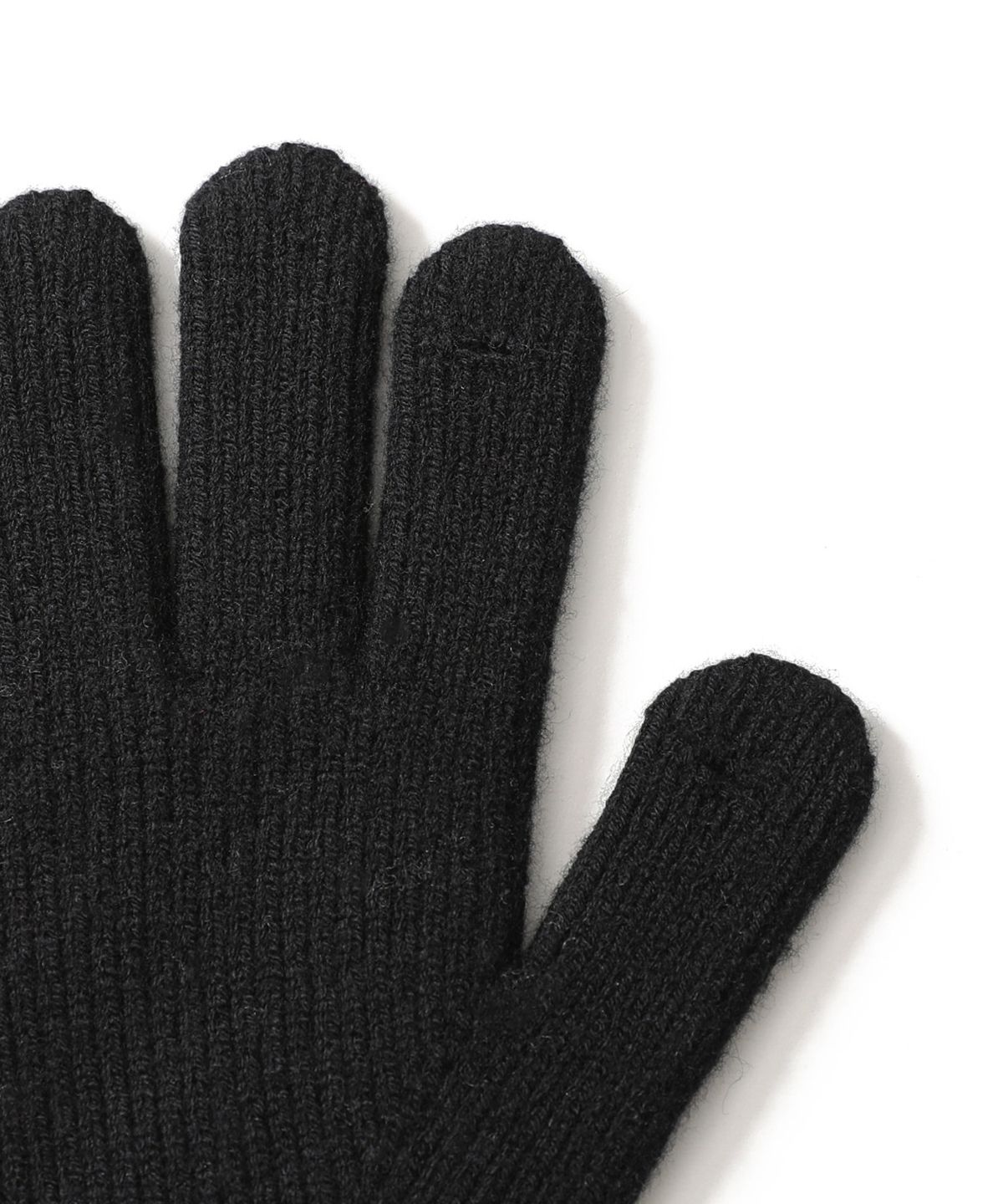 홀리선(HORLISUN) Bless Wool Rib Finger Gloves Black