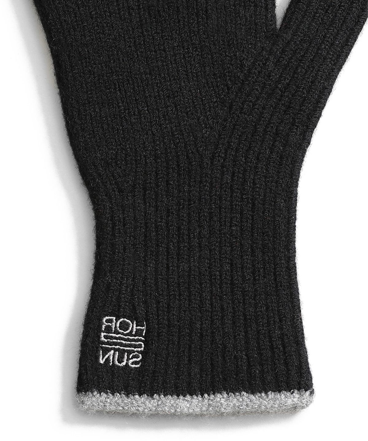 홀리선(HORLISUN) Bless Wool Rib Finger Gloves Black