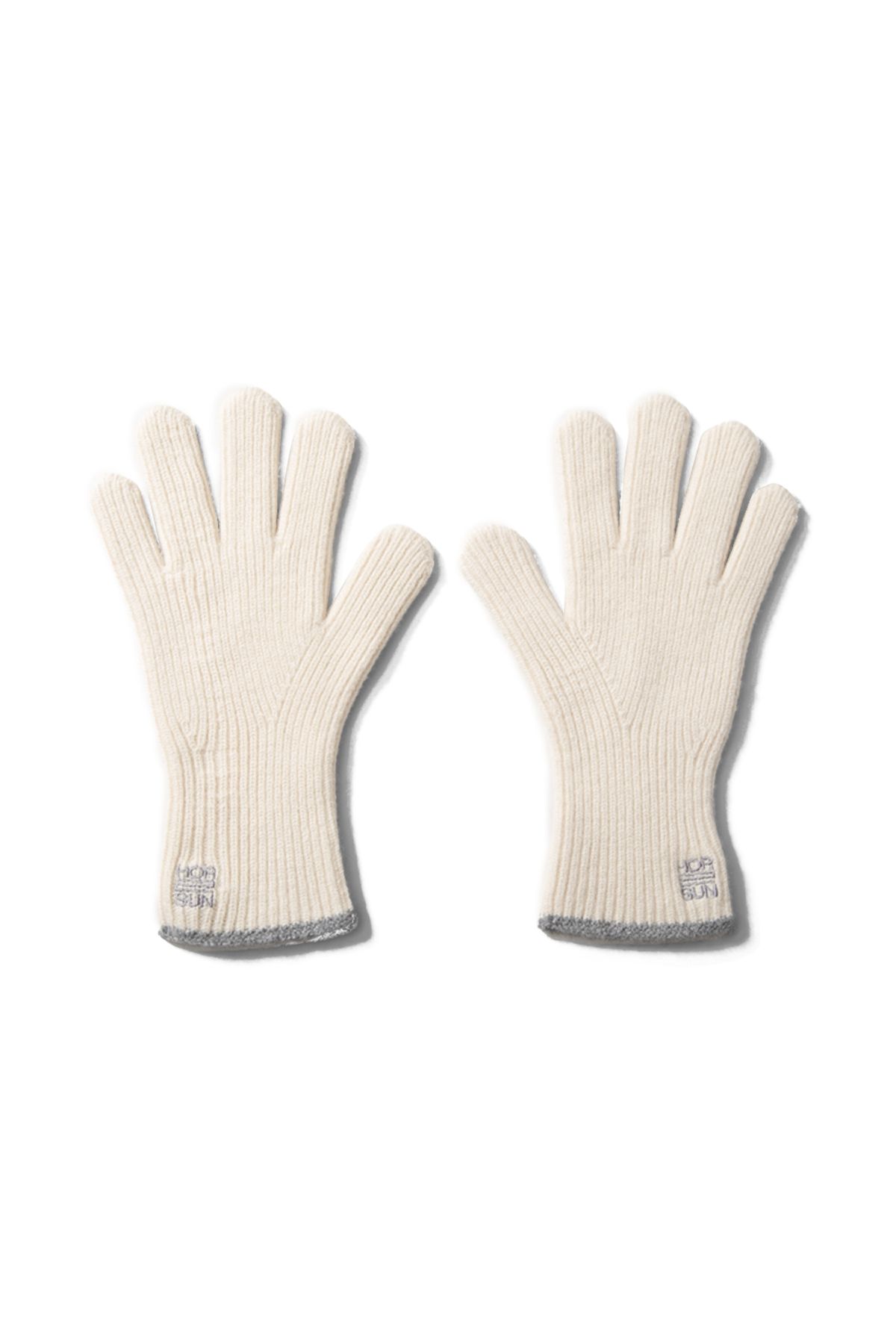 홀리선(HORLISUN) Bless Wool Rib Finger Gloves Cream