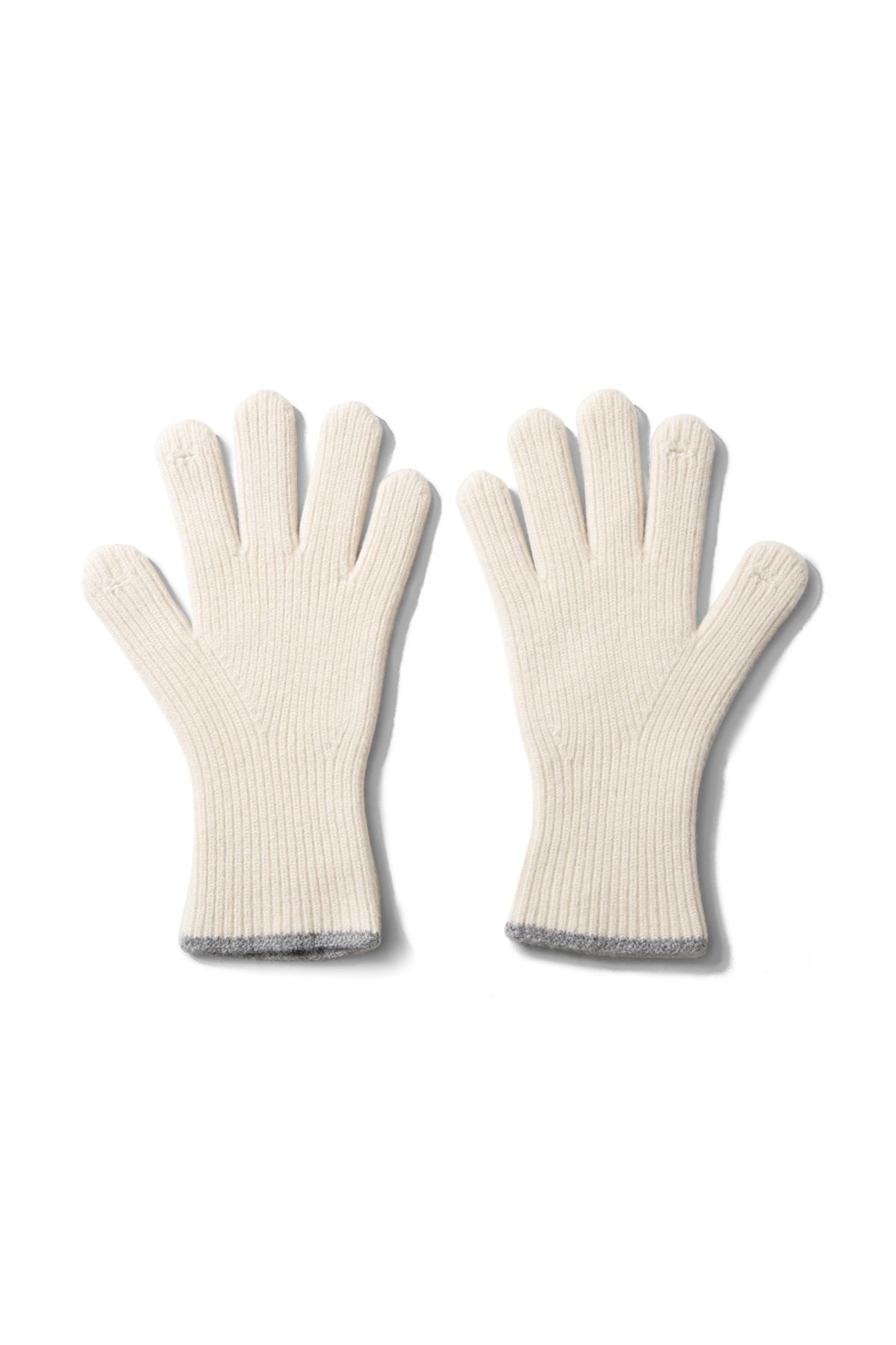 홀리선(HORLISUN) Bless Wool Rib Finger Gloves Cream