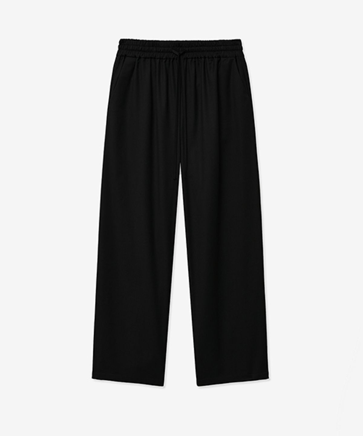 레이디 볼륨(LADY VOLUME) [ALL-SEASON] BANDING LOOSE WIDE SLACKS_BLACK
