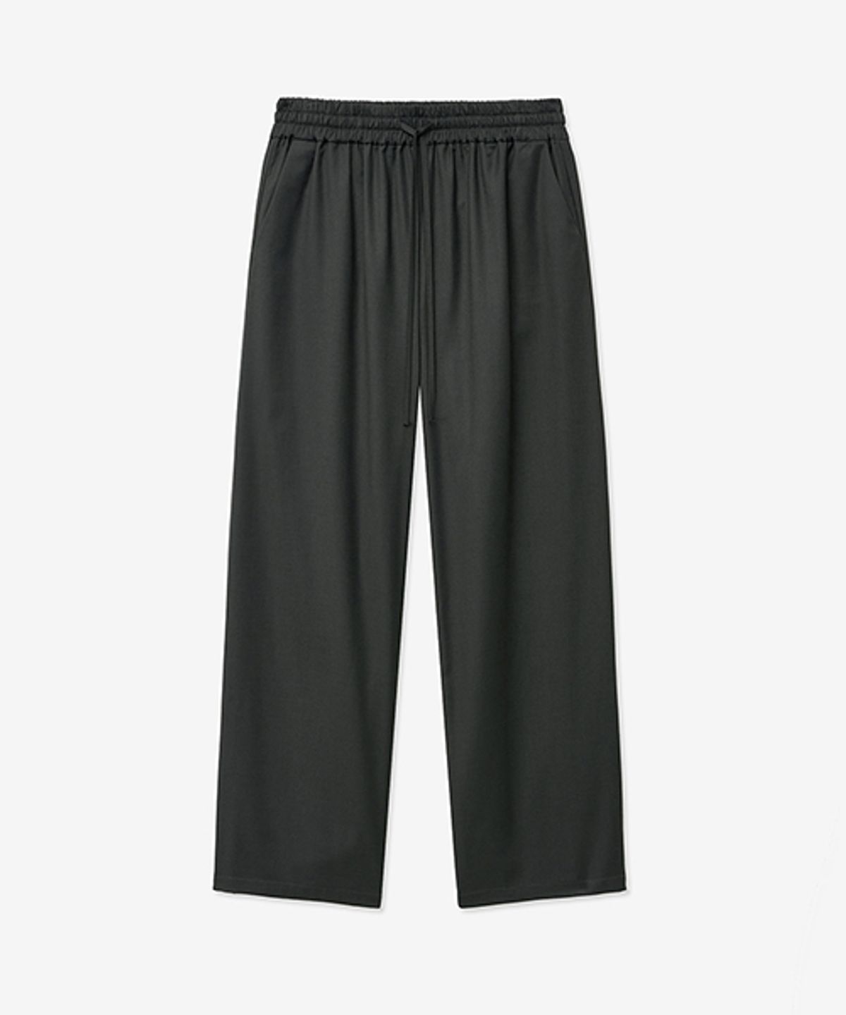 레이디 볼륨(LADY VOLUME) [ALL-SEASON] BANDING LOOSE WIDE SLACKS_CHARCOAL