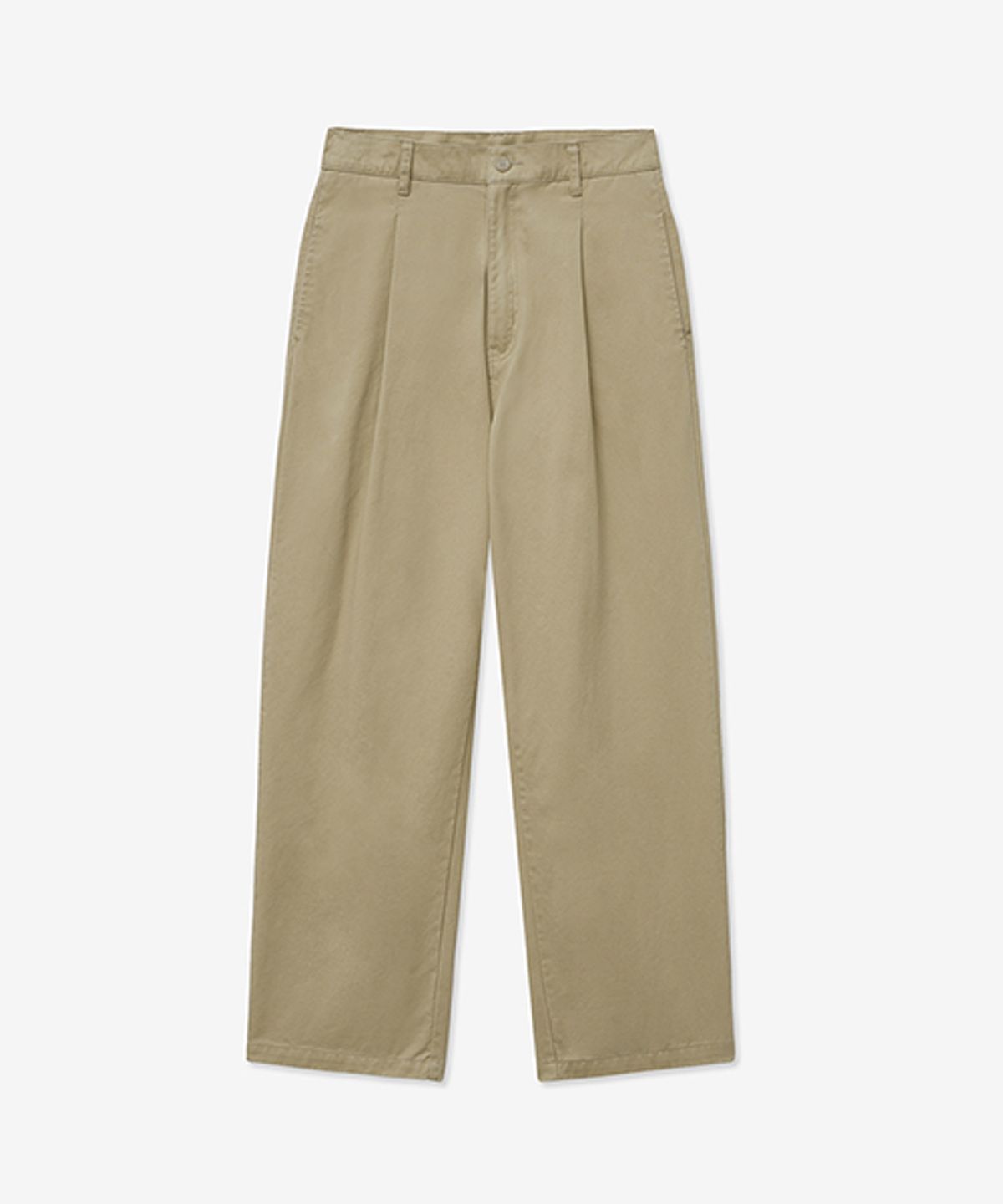 레이디 볼륨(LADY VOLUME) [ALL-SEASON] PINTUCK COTTON STRAIGHT PANTS_BEIGE