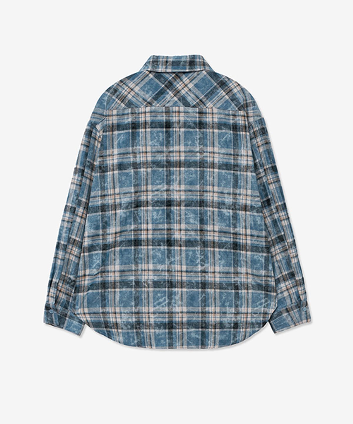 레이디 볼륨(LADY VOLUME) VINTAGE TARTAN CHECK POCKET SHIRT_BLUE