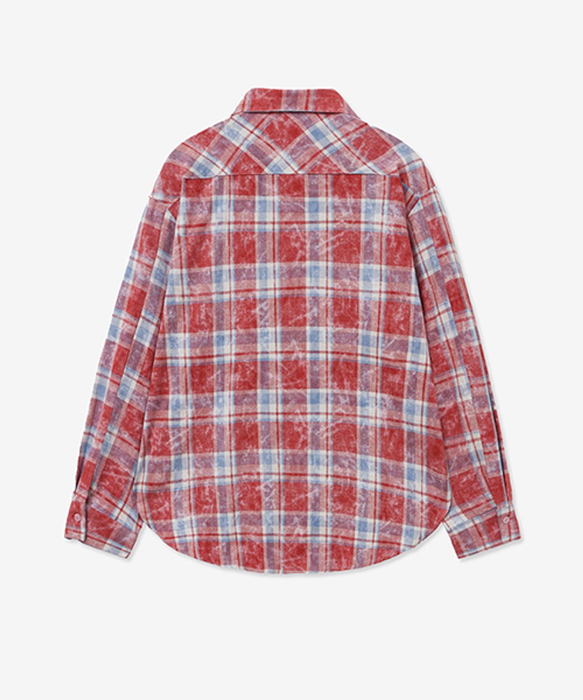 레이디 볼륨(LADY VOLUME) VINTAGE TARTAN CHECK POCKET SHIRT_RED