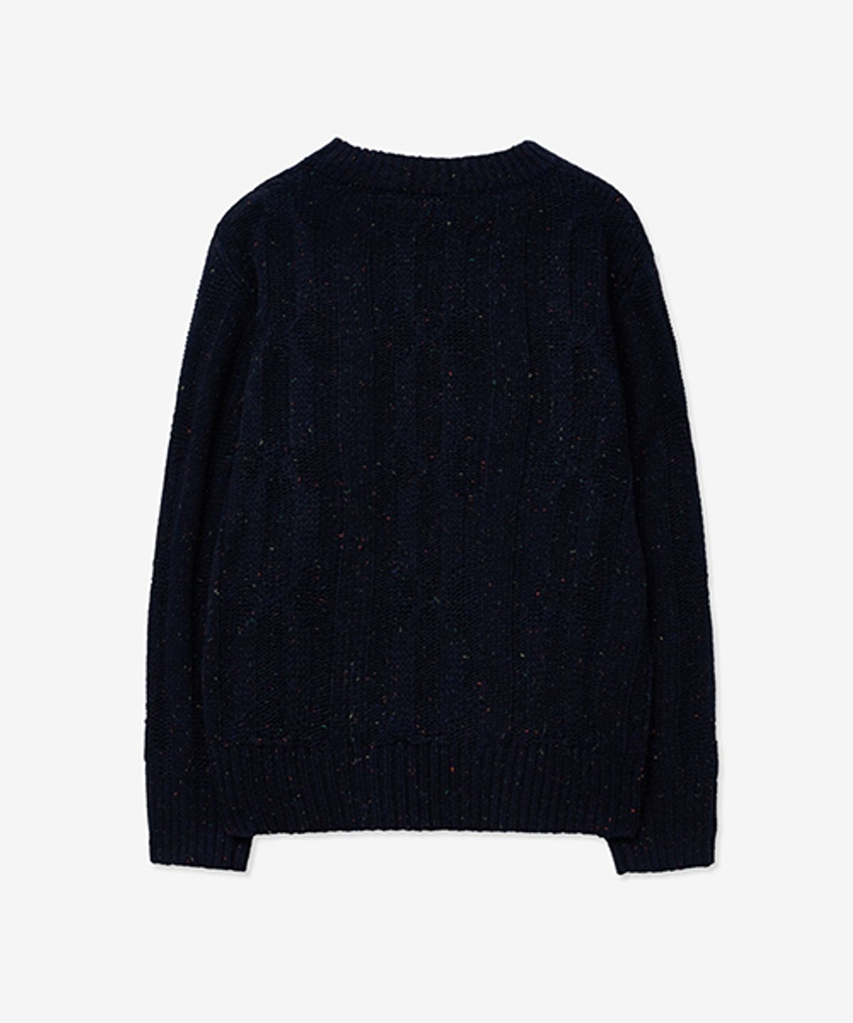 레이디 볼륨(LADY VOLUME) WOOL BOKASHI CREW NECK ROUND KNIT_NAVY