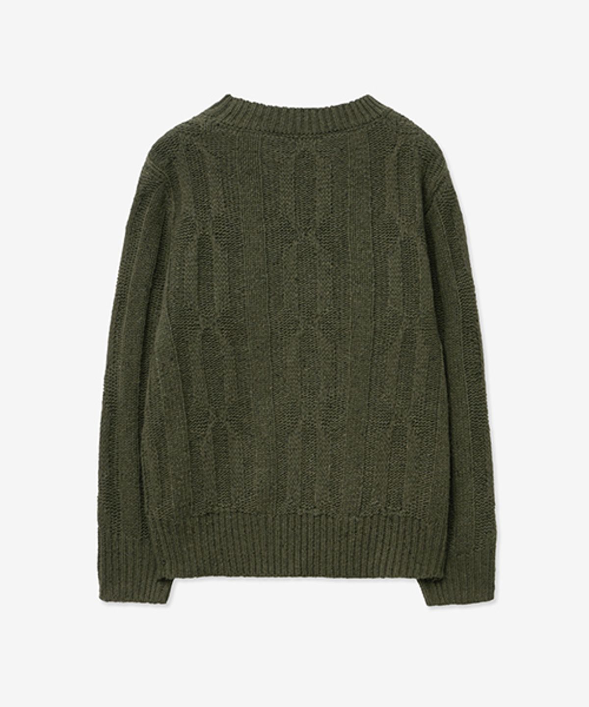 레이디 볼륨(LADY VOLUME) WOOL BOKASHI CREW NECK ROUND KNIT_KHAKI