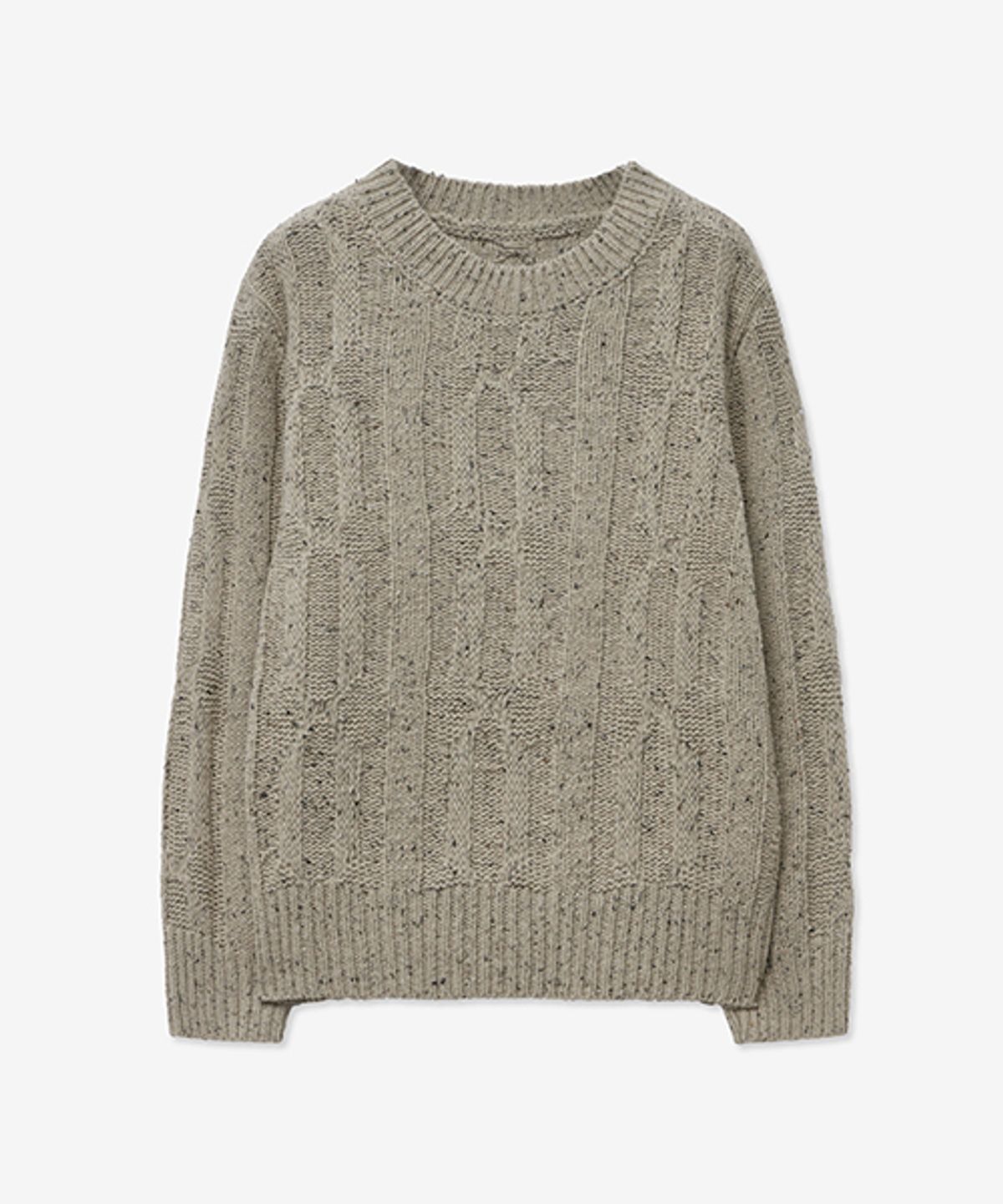 레이디 볼륨(LADY VOLUME) WOOL BOKASHI CREW NECK ROUND KNIT_BEIGE