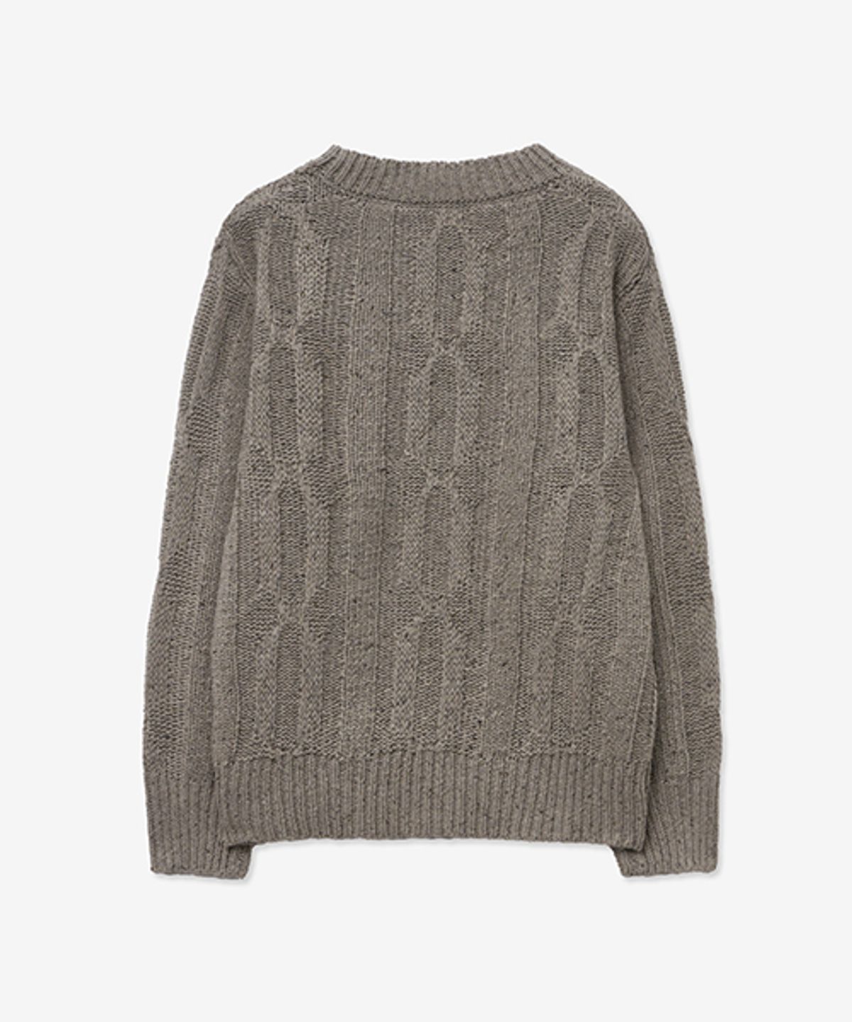 레이디 볼륨(LADY VOLUME) WOOL BOKASHI CREW NECK ROUND KNIT_BROWN