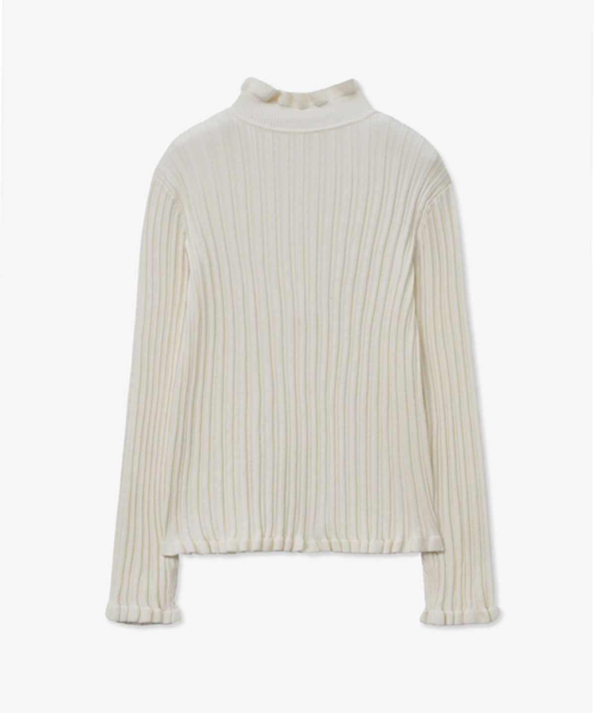 레이디 볼륨(LADY VOLUME) DRAWING FRILL KNIT CARDIGAN_CREAM