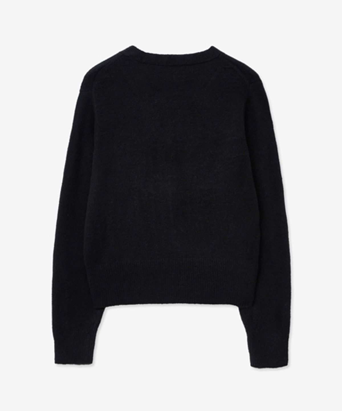 레이디 볼륨(LADY VOLUME) V-NECK WOOL BUTTON KNIT CARDIGAN_BLACK