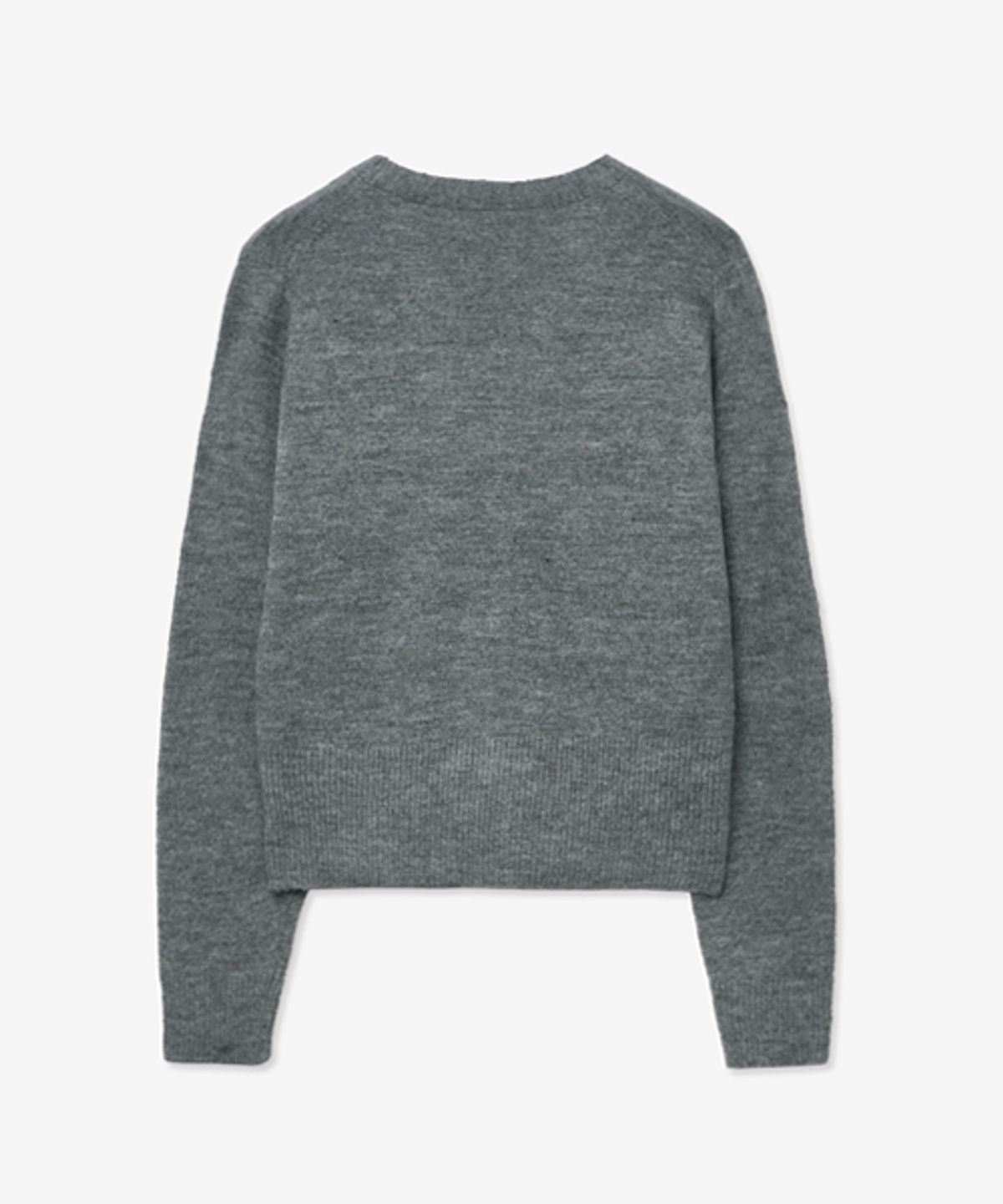 레이디 볼륨(LADY VOLUME) V-NECK WOOL BUTTON KNIT CARDIGAN_GRAY