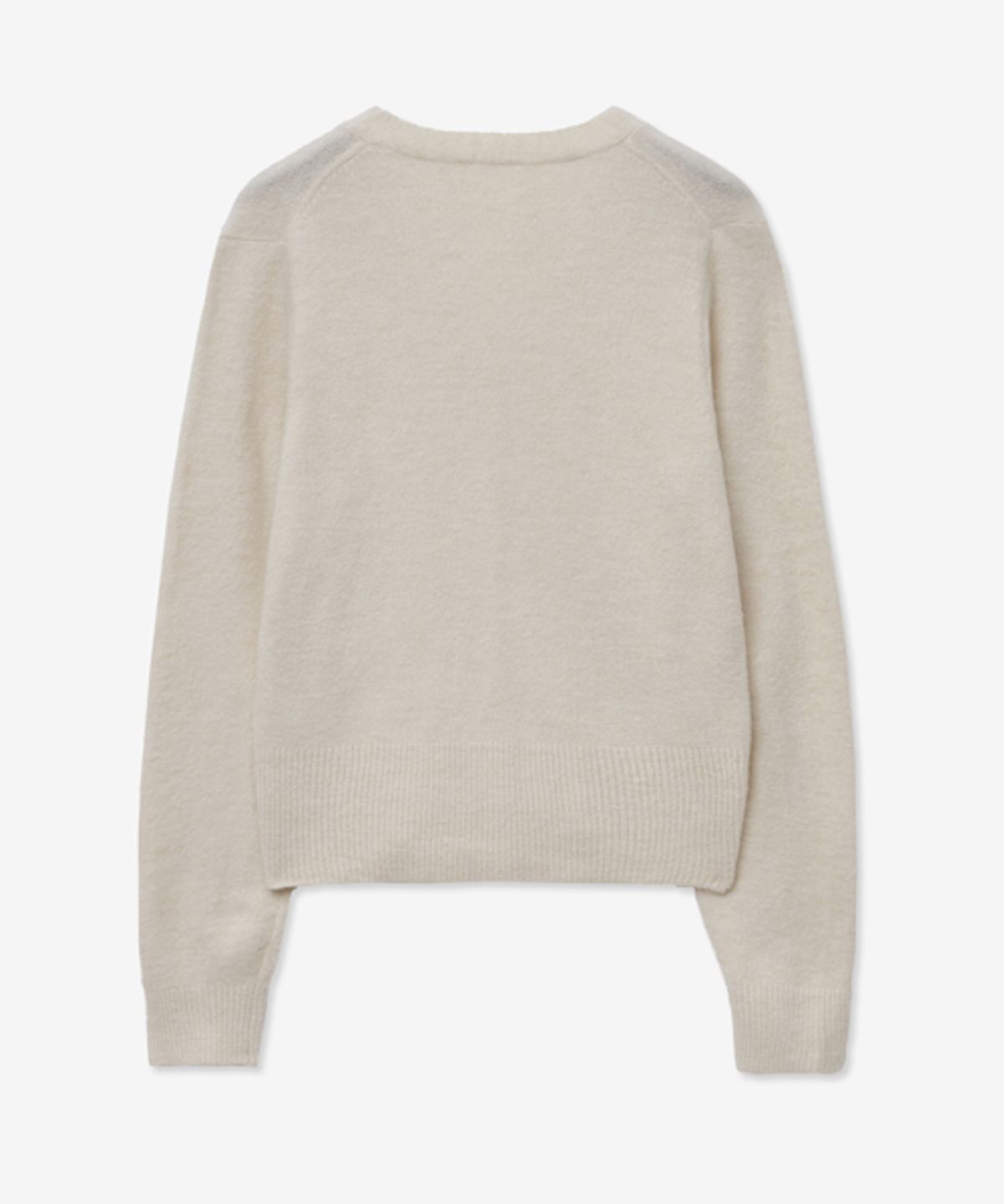 레이디 볼륨(LADY VOLUME) V-NECK WOOL BUTTON KNIT CARDIGAN_BEIGE
