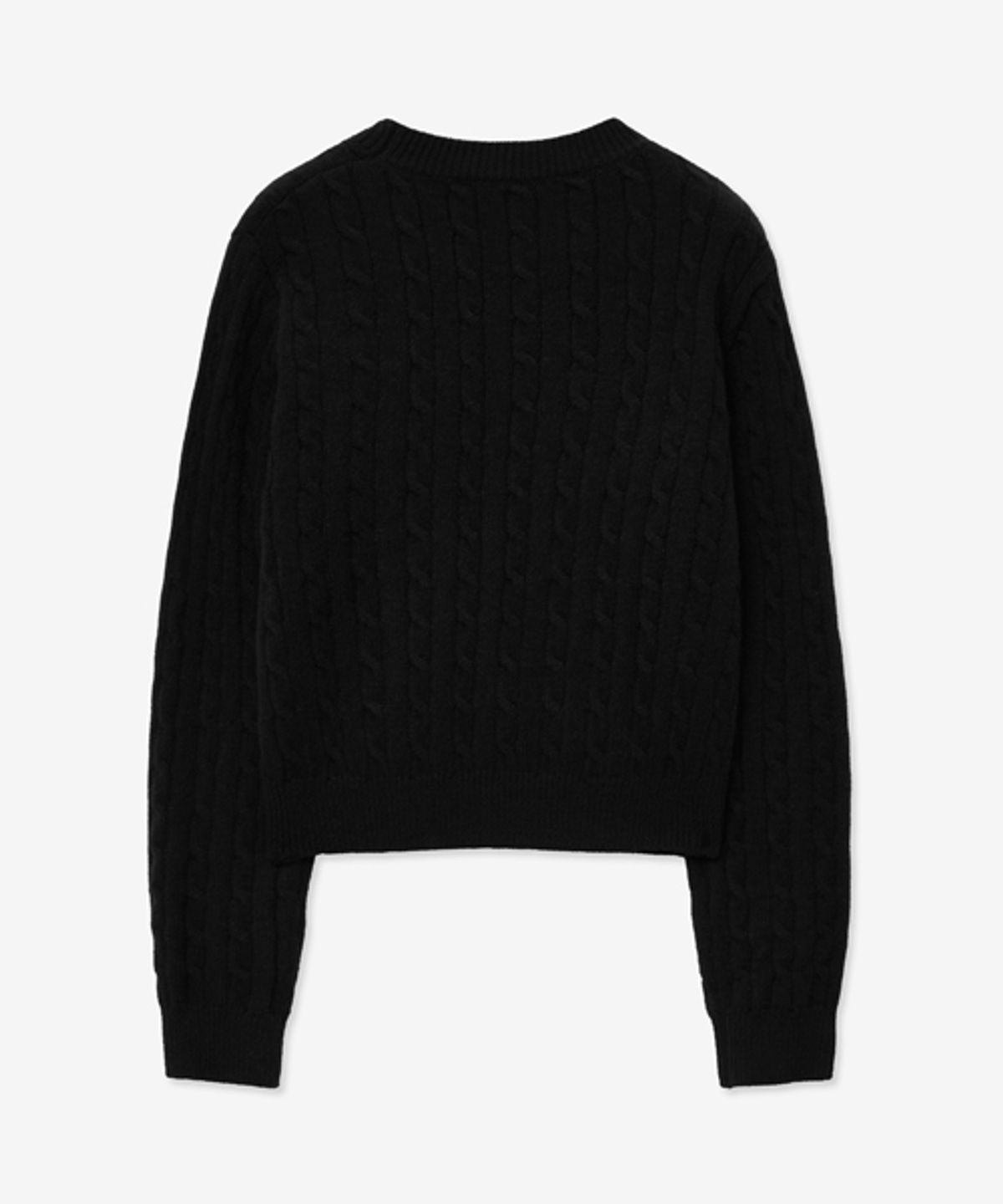 레이디 볼륨(LADY VOLUME) CABLE ROUND CROP KNIT_BLACK