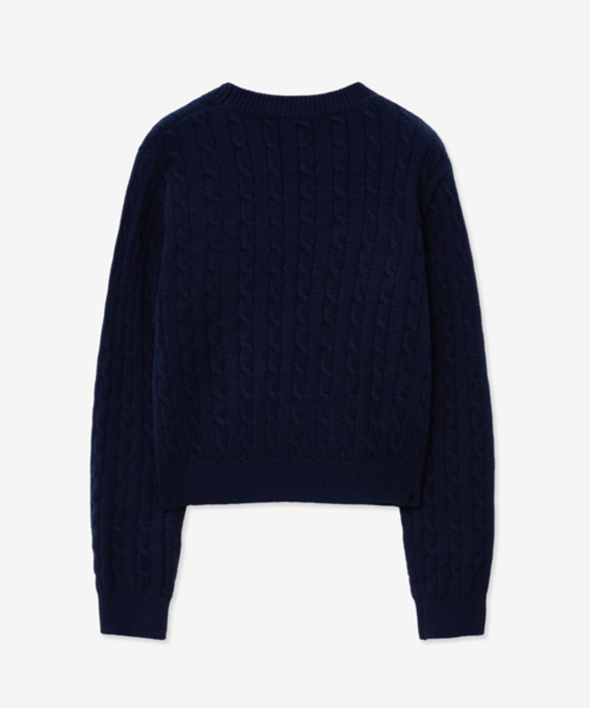 레이디 볼륨(LADY VOLUME) CABLE ROUND CROP KNIT_NAVY