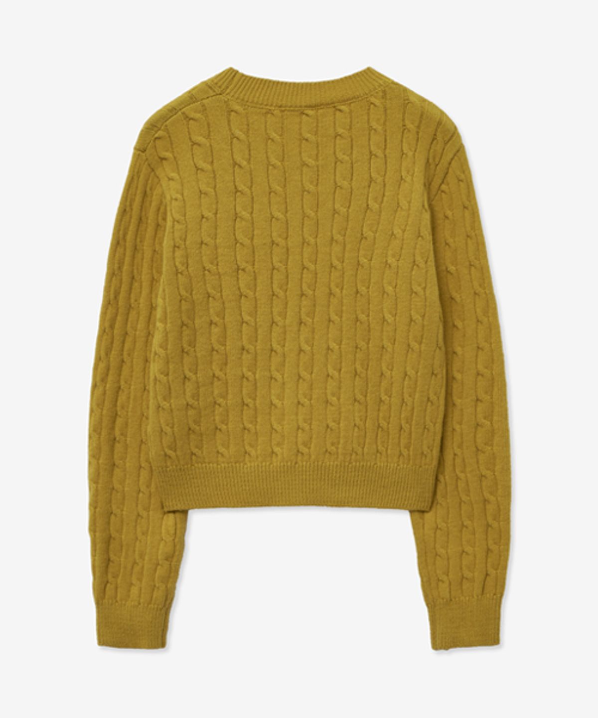 레이디 볼륨(LADY VOLUME) CABLE ROUND CROP KNIT_YELLOW