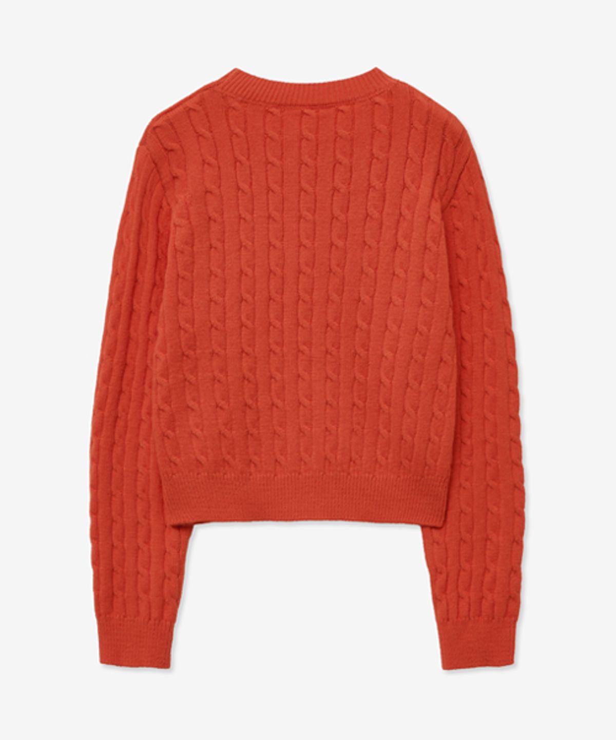 레이디 볼륨(LADY VOLUME) CABLE ROUND CROP KNIT_RED
