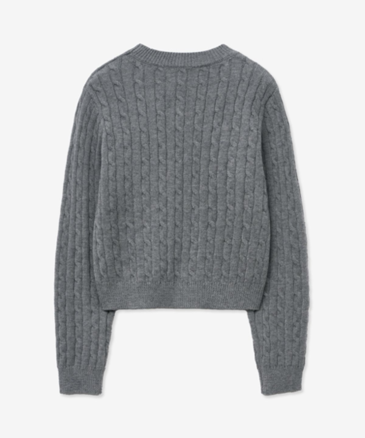 레이디 볼륨(LADY VOLUME) CABLE ROUND CROP KNIT_GRAY