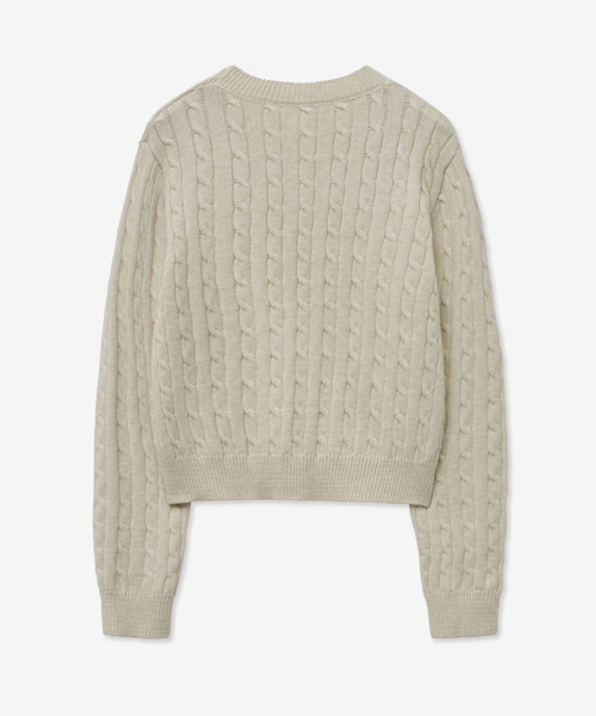 레이디 볼륨(LADY VOLUME) CABLE ROUND CROP KNIT_CREAM