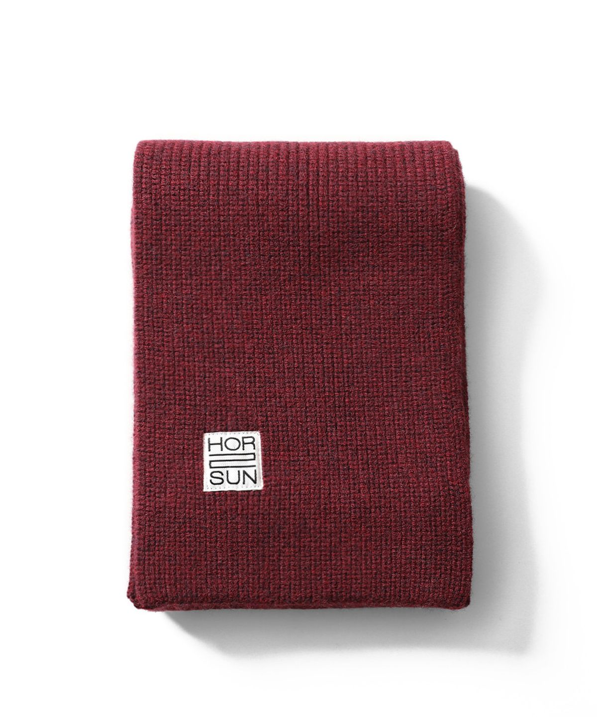 홀리선(HORLISUN) Skiff Wool Knit Rib Muffler Melange Burgundy