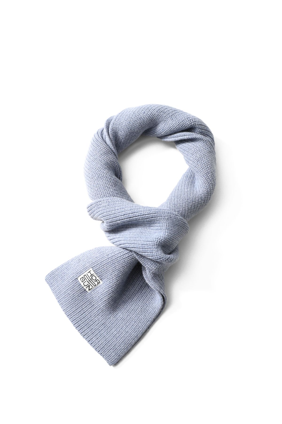 홀리선(HORLISUN) Skiff Superfine Wool Knit Rib Muffler Melange Blue