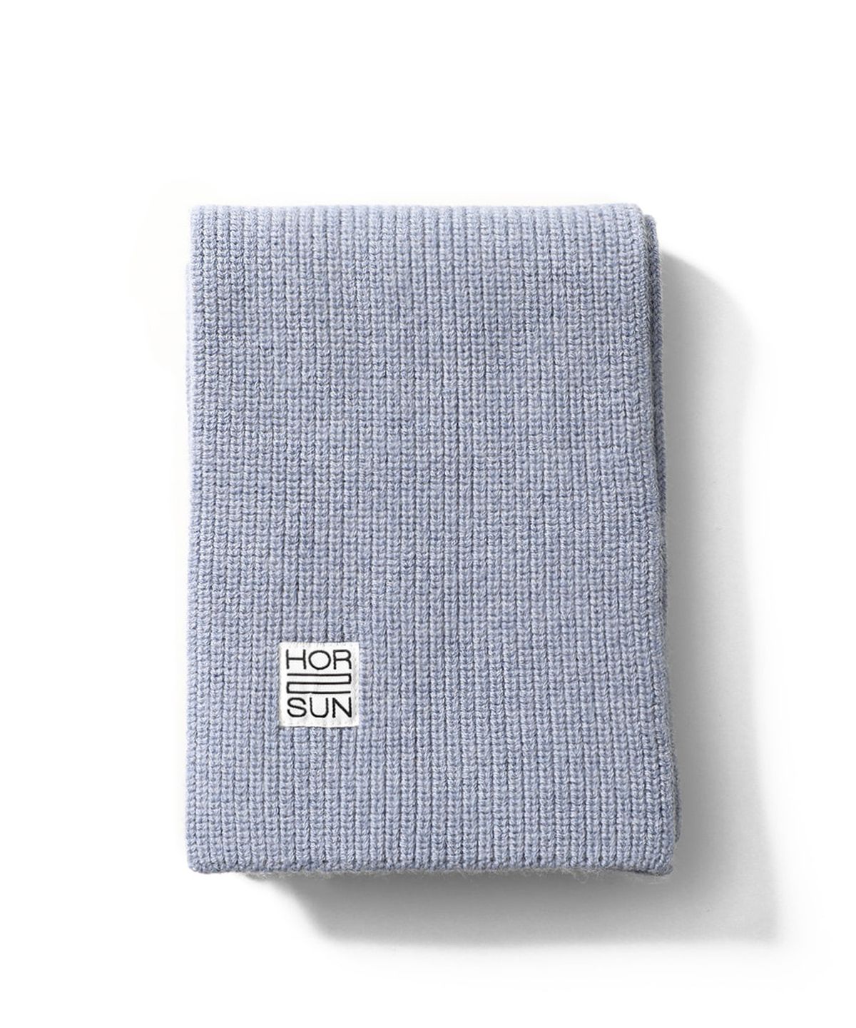 홀리선(HORLISUN) Skiff Wool Knit Rib Muffler Melange Blue