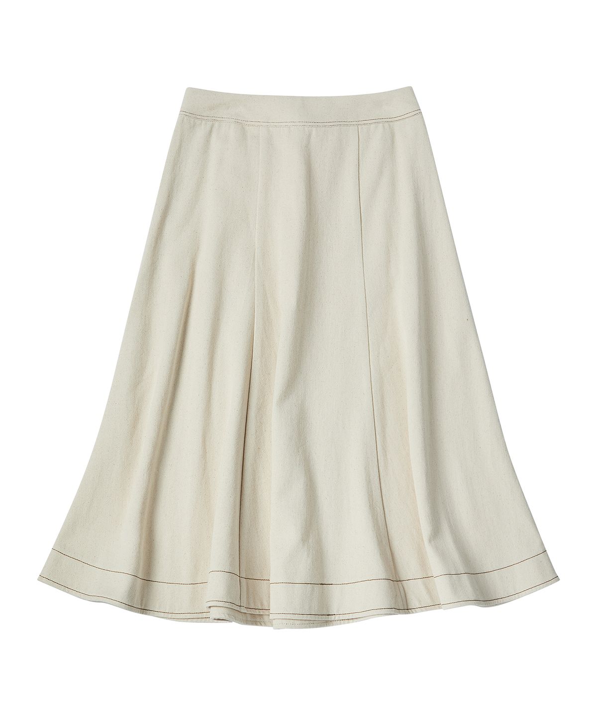 꼬모니노즈(COMONINOZ) W COTTON FLARED SKIRT [CREAM]