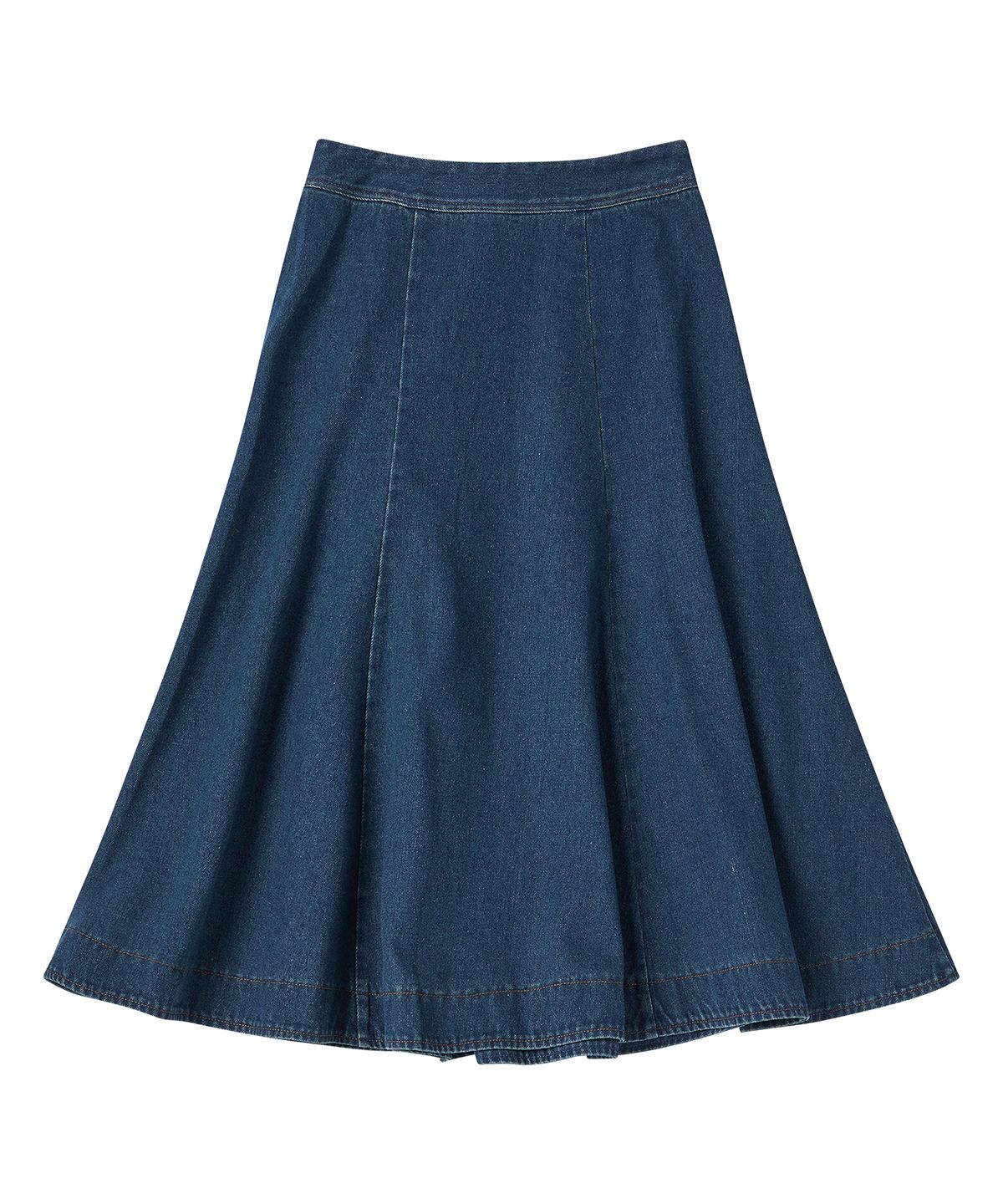 꼬모니노즈(COMONINOZ) W COTTON FLARED SKIRT [BLUE]