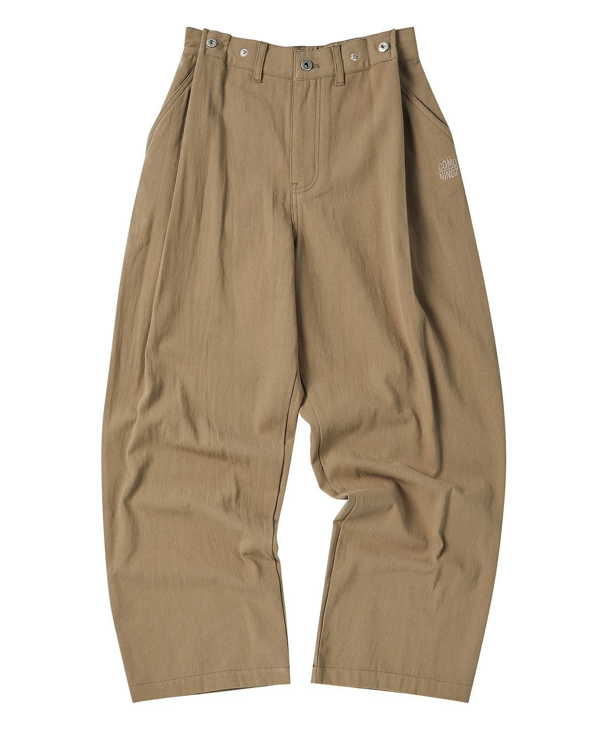 꼬모니노즈(COMONINOZ) BUTTON TUCK PANTS [KHAKI]