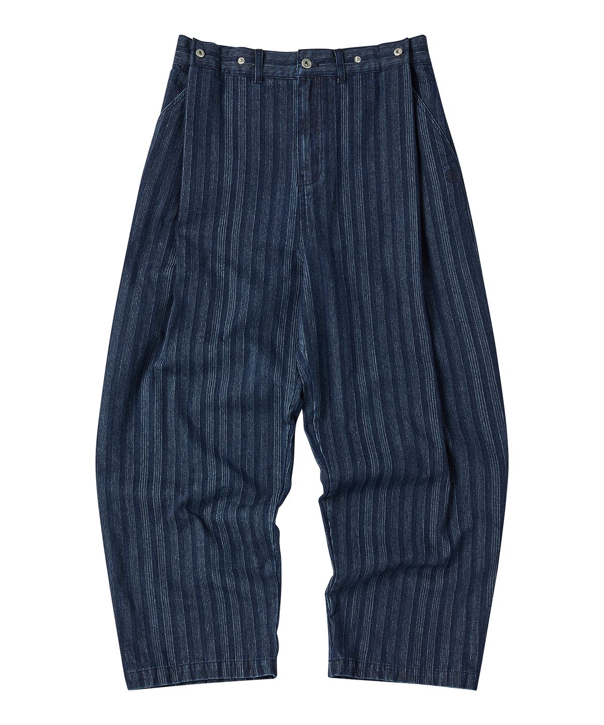 꼬모니노즈(COMONINOZ) BUTTON TUCK PANTS [INDIGO BLUE]