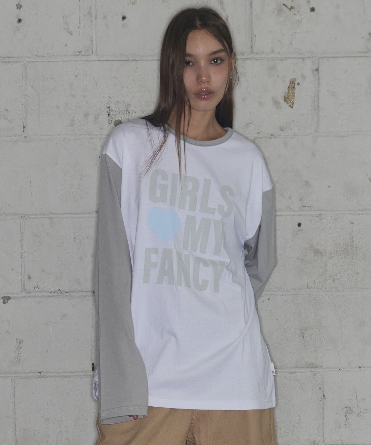팬시클럽(FANCY CLUB) 걸스 마이 팬시 롱슬리브 (GRAY)_F24ZB068