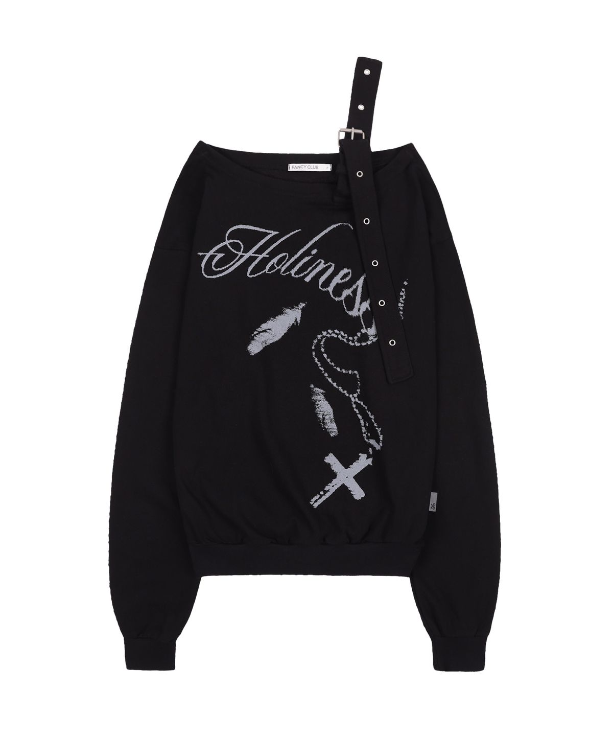 팬시클럽(FANCY CLUB) 원숄더 버클 스웻셔츠 (BLACK)_F24ZB063
