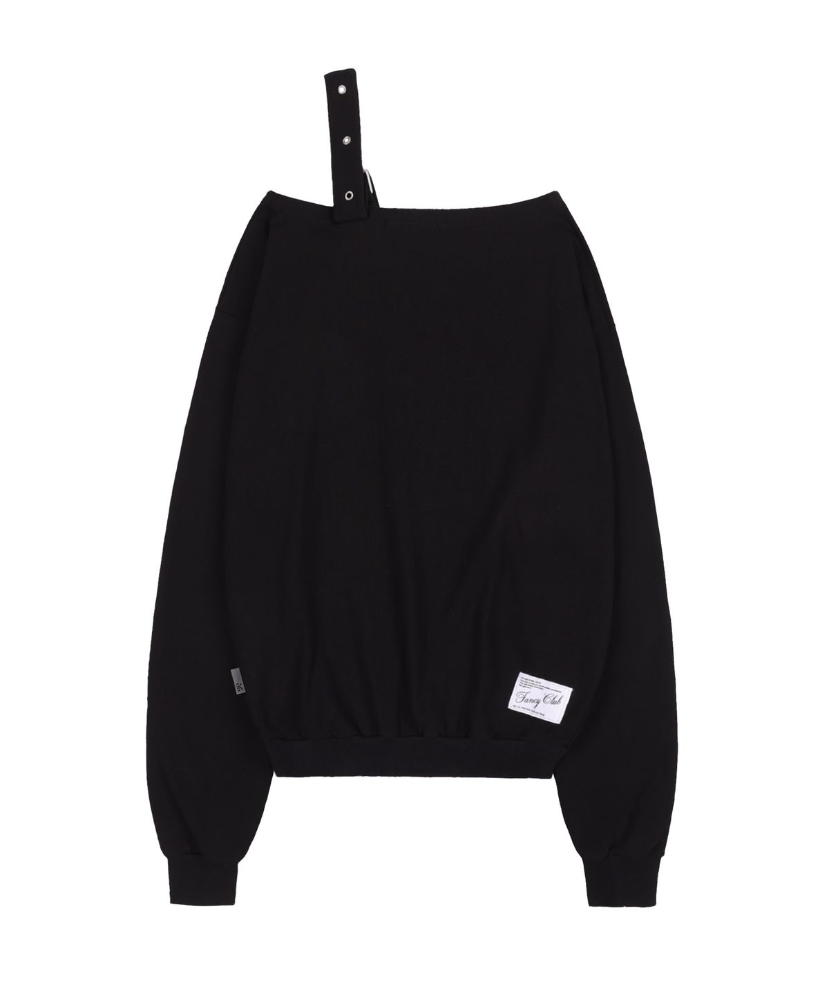 팬시클럽(FANCY CLUB) 원숄더 버클 스웻셔츠 (BLACK)_F24ZB063