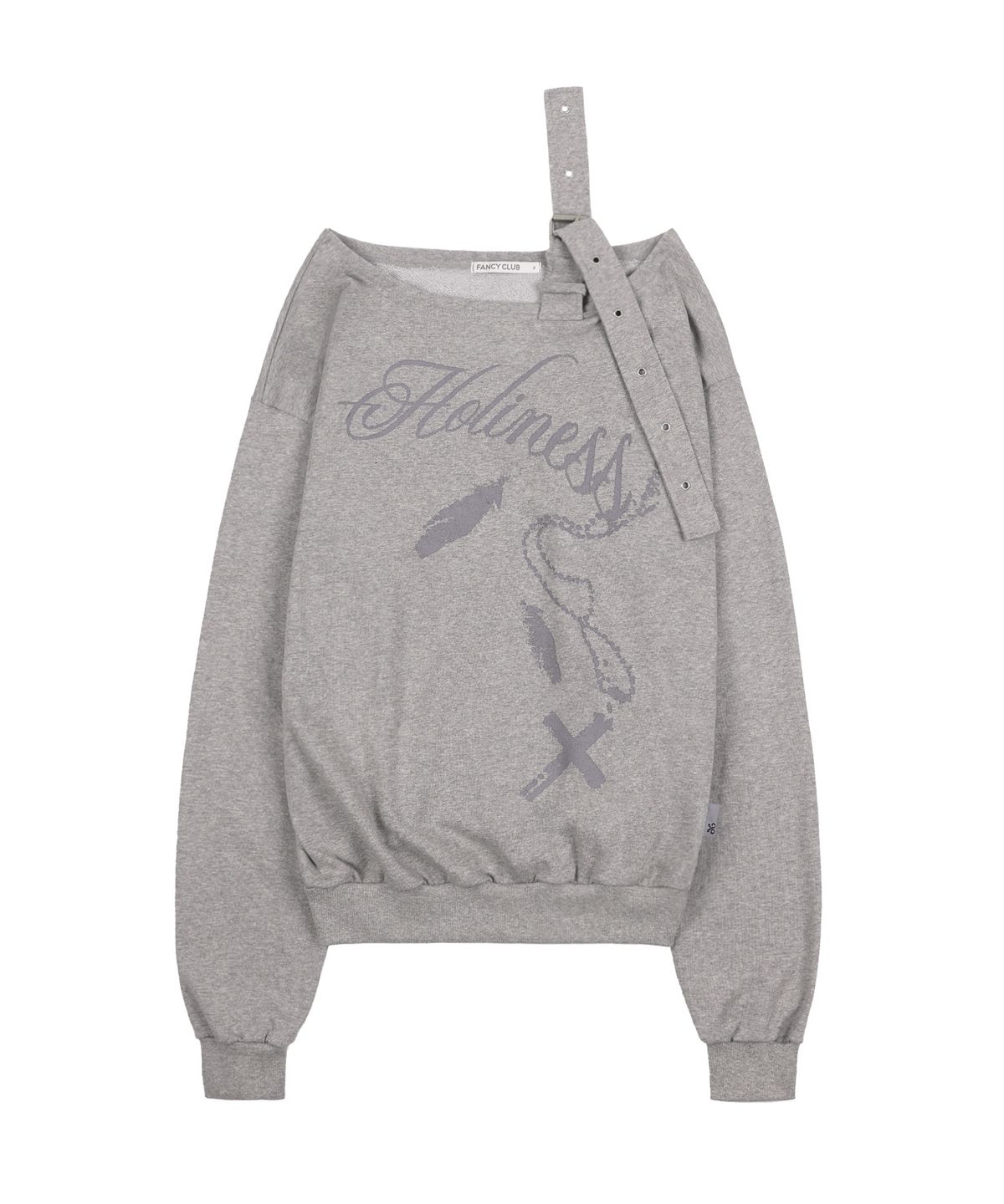 팬시클럽(FANCY CLUB) 원숄더 버클 스웻셔츠 (MELANGE GRAY)_F24ZB063